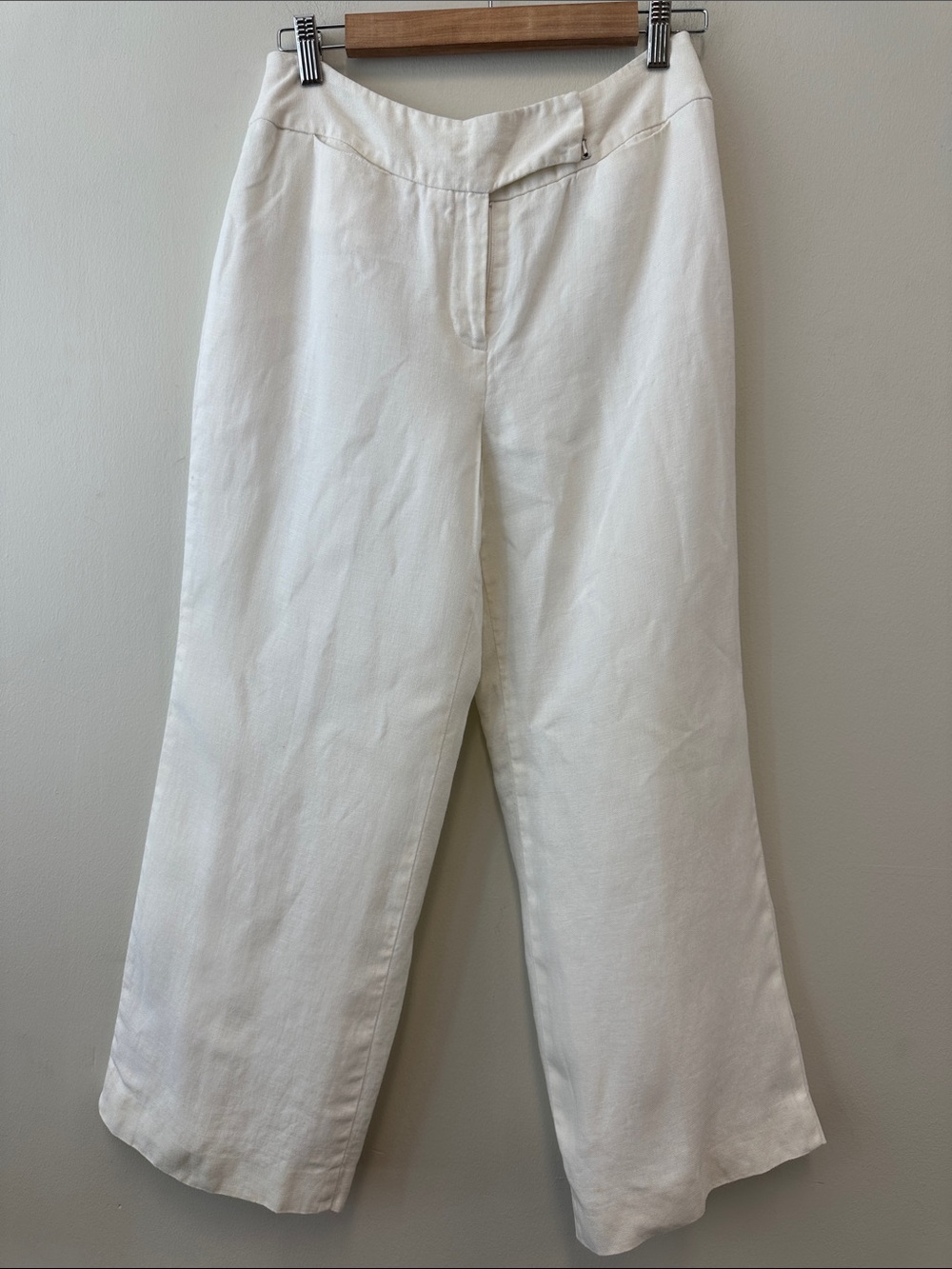 Vintage Talbots Irish Linen Cream Straight-Leg Cropped Pants